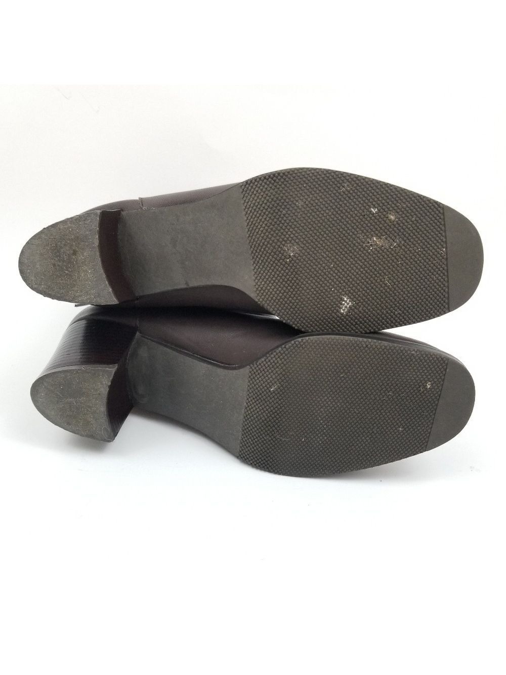 Amanda Smith Brown Leather Block Heel Booties, Size 10M - Picture 16 of 16